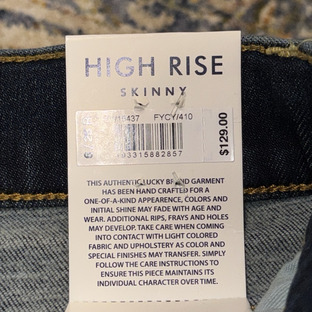 NWT $128 LUCKY BRAND WMN high rise skinny 6/28 Bridgette jeans pants - Picture 4 of 14